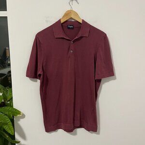 Drumohr Men's Maroon Red Short Sleeve Polo Size 30